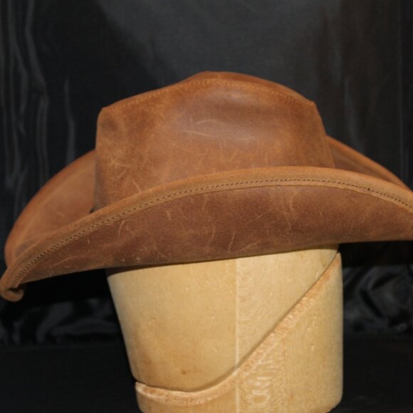 Minnetonka “The SILVERTON COWBOY HAT” Genuine Leather Size 21" band - Picture 7 of 7